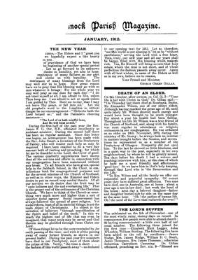 Carmunnock Parish Magazine January 1912